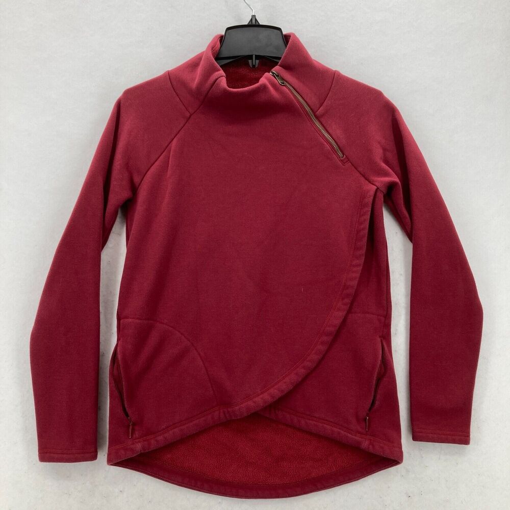 Athleta Women's Red Asymmetrical Zip Sweatshirt
